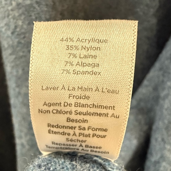 Talbots Blue Long Open Front Cardigan Sweater Wool Alpaca Blend Size M - Picture 6 of 6